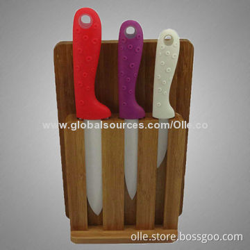 Ceramic Knife Set with Bamboo Block